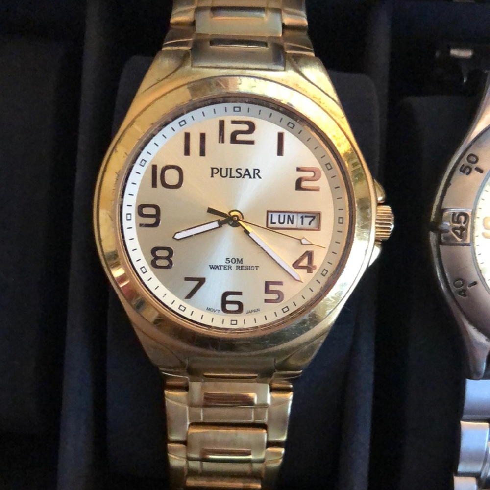Pulsar Gold Watch with White Dial